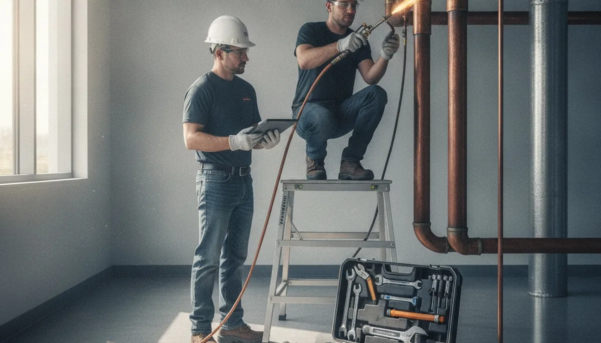 Boise, ID plumber repairing residential pipes for freeze-damaged plumbing on a service call